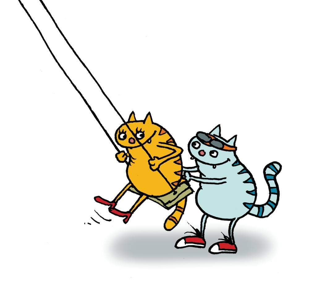 Üks kass kiigutab teist<br>