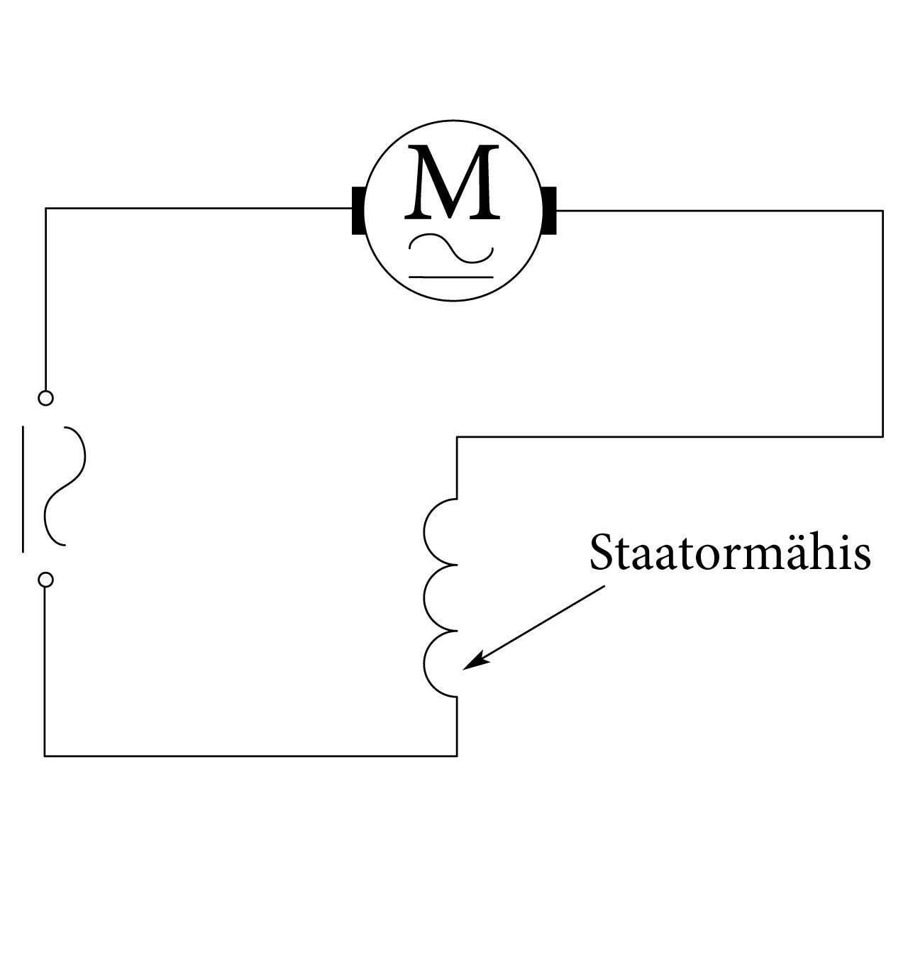 Universaalmootori lülitusskeem
