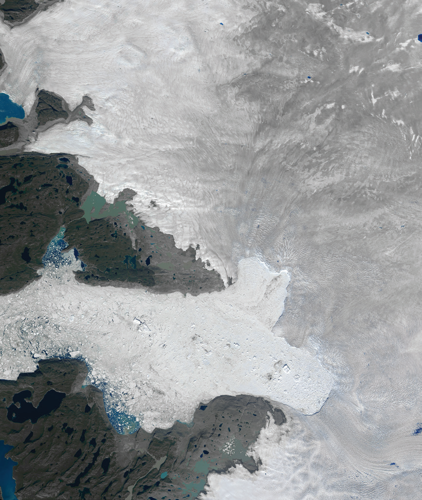 Satelliitfoto Jakobshavni liustikust