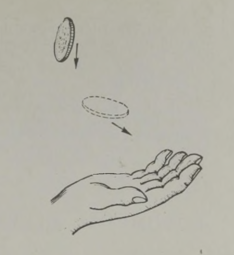 Ülesvisatud mittepöörlev münt kukub alla juhuslikus asendis