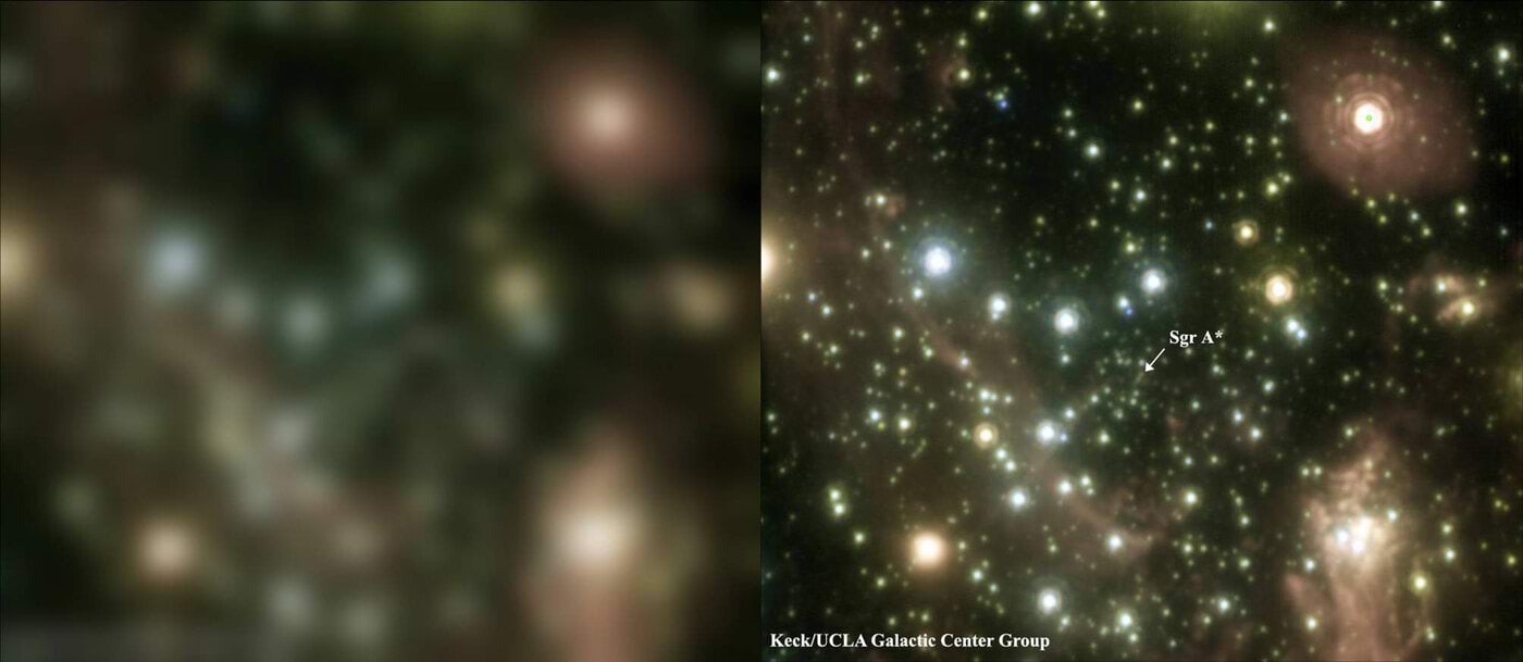 Adaptiivoptikaga ja ilma