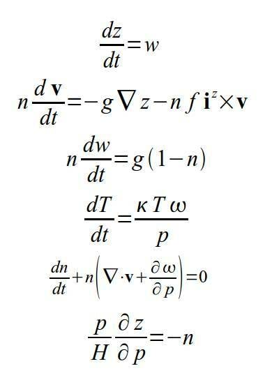 Võrrandite süsteem, millega ennustatakse ilma