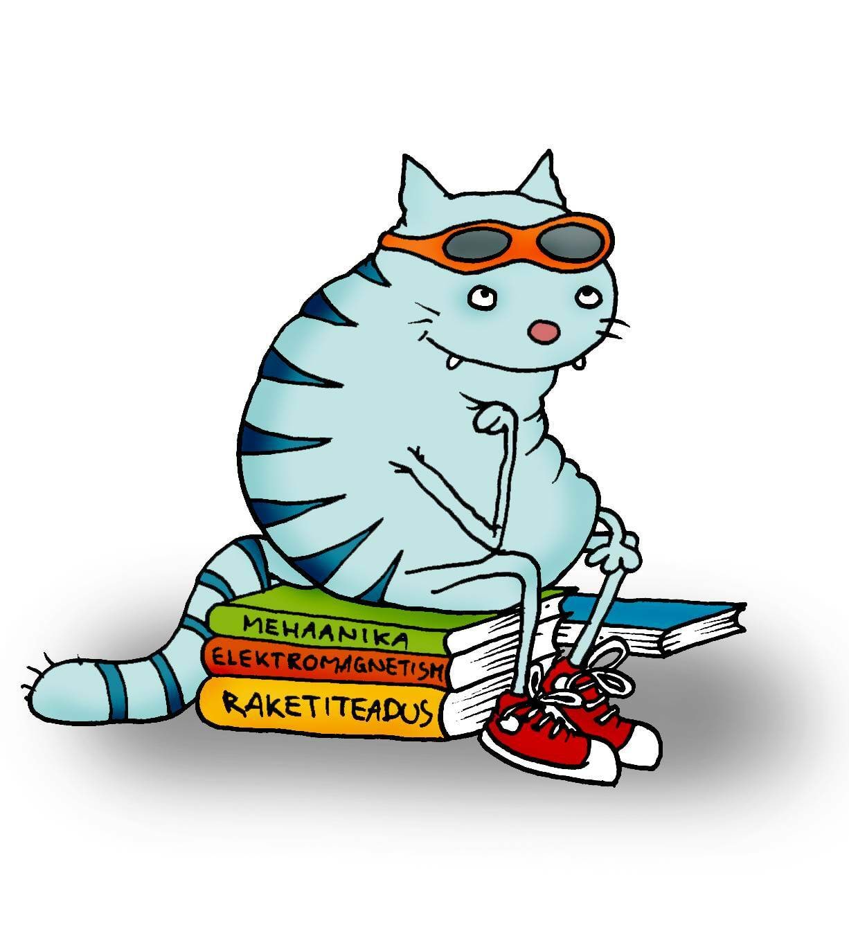 Kass istub õpikutel