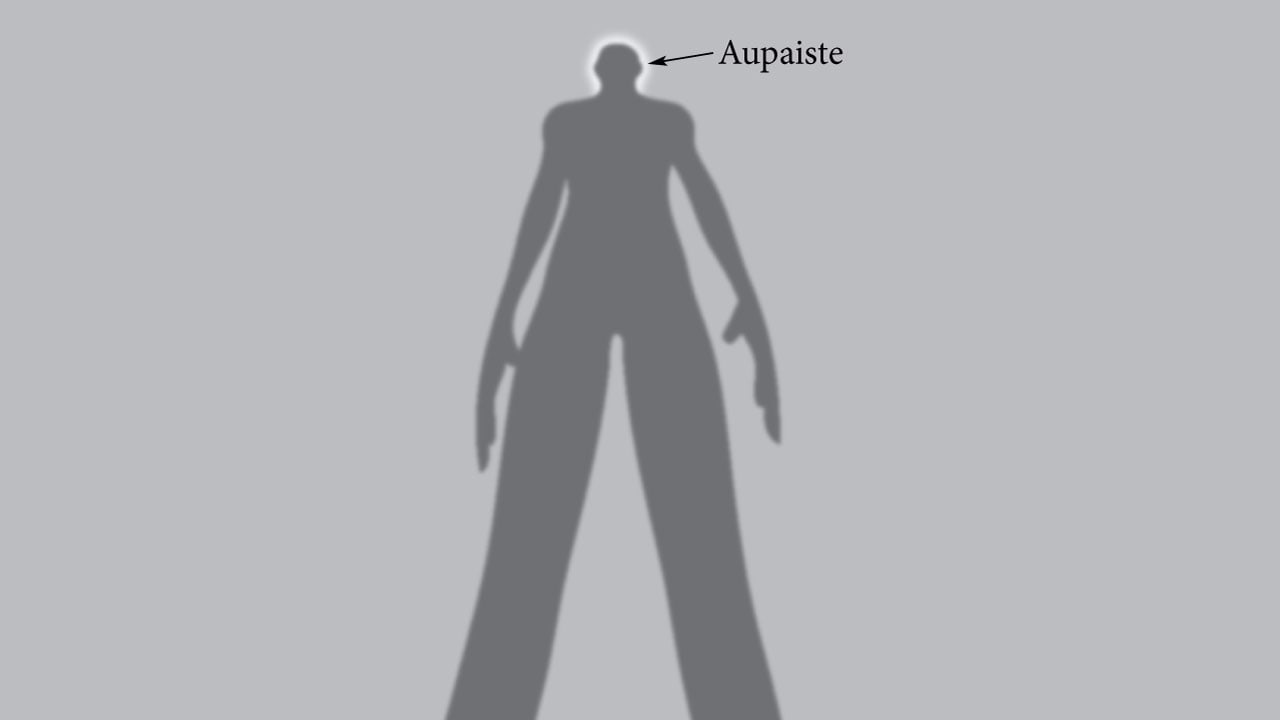 Aupaiste ümber inimese pea varju: skeem